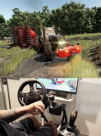 Massey Ferguson 8280 ready to sowing Steering Wheel Thrustmaster Farmstick #dkgc #farming #fs25