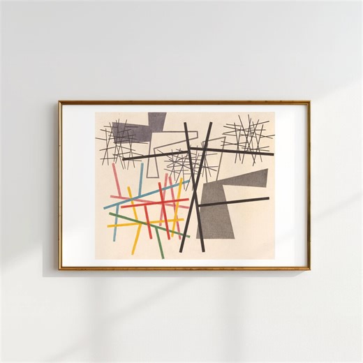 Abstract Geometric Print | Mid Century Modern Art, Lines Planes | Digital Download - Etsy