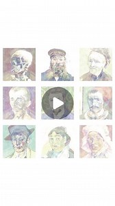 Petros Vrellis on Instagram: "Out of all things one, and out of one all things. Nine Van Gogh's paintings combine to form his portrait! #vangogh #artwork #newmediaart #steganography #cryptography"