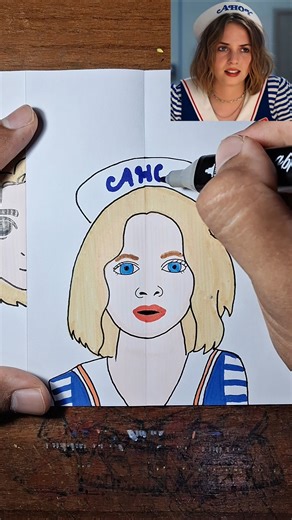 Drawing Robin from Stranger Things 😱😳 #shorts #art #strangerthings #robin #drawing