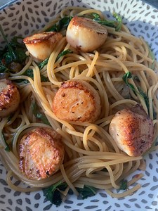Scallop Scampi Pasta - Carol Bee Cooks