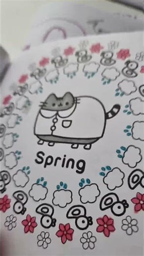 day 4 of coloring in my pusheen book! Since my bday is in spring i will draw spring in my book ty!!