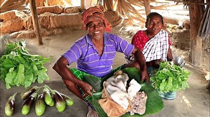 how santali tribe grandma clean GOAT INTESTINE and cook with spinach || rural India orissa | The real village cooking