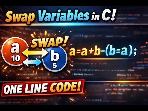 Swap Two Variables in C Using ONE Line! 😱 | a = a + b − (b = a) Explained