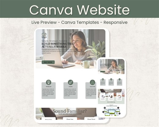 Sage Canva Website Template | Editable Service Site | Modern Minimal Design | Drag and Drop Layout | Instant Download - Etsy