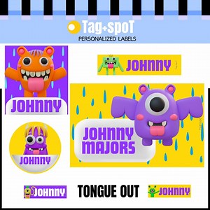 Personalized Monster School Labels: Name Tag Stickers (digital Download, PNG Files A4/US Letter Size) - Etsy