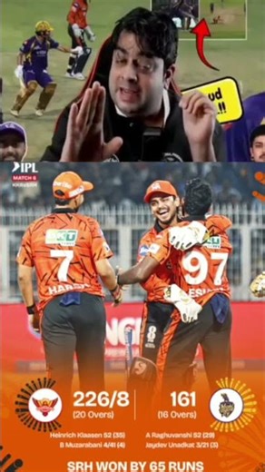 SRH won by 65 runs #ipl #tranding #sportsnews #viralshorts #shortsfeed #shorts #travishead #viral