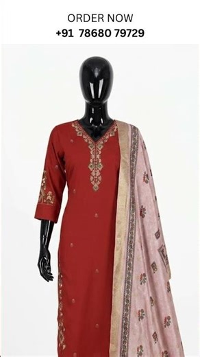 Rust Red & Gold Banarasi Dupatta Suit Set 👗