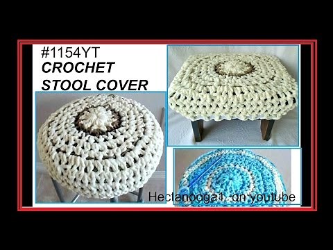 How to crochet STOOL COVERs for round or square stools, footstool cover, kitchen crochet,
