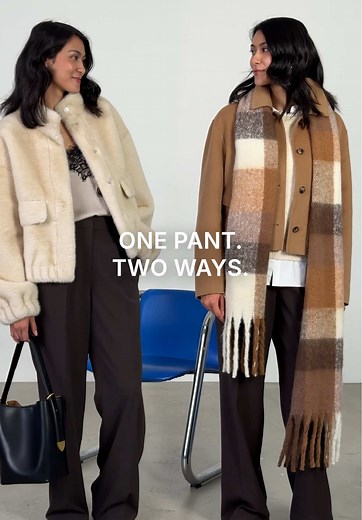 The wide-leg pant that keeps up with every side of you. Now doing double duty. - Le pantalon ample qui suit chacun de vos mouvements. Maintenant deux fois plus polyvalent. #rwco