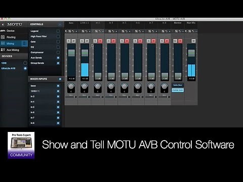 Show and Tell MOTU AVB Control Software