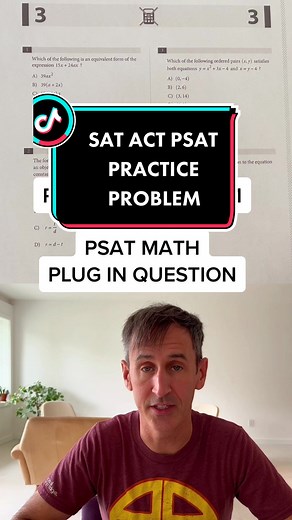 PSAT Math Practice Problem: No Calc Plug In 10/06/22