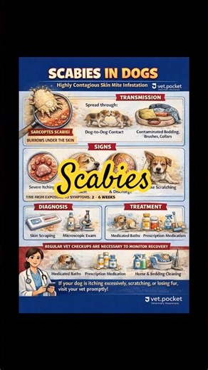 Scabies in Dogs | Causes, Signs & Prevention #vetlife #vetpocket #vet #fieldvet #vetcare #vetclinic