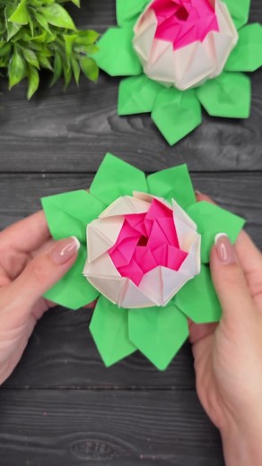 How to make Easy Paper Flowers Lotus Origami #paperflower #diy #papercraft #fyp #fypシ #origami