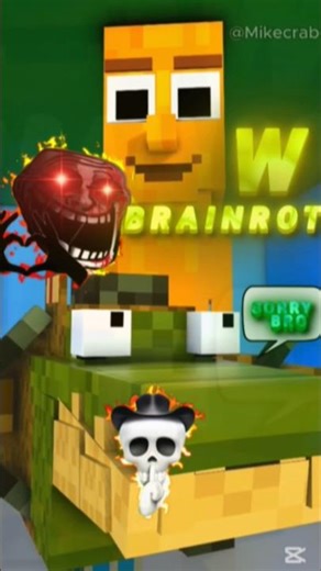 W BRAINROT...💀 #trollface #minecraft #brainrot