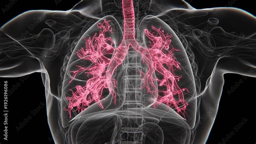 Respiratory System X-ray Vertical Video | Human Lung Animation Concept Video | Lungs Cancer | X-ray Lungs Breathing video in HD