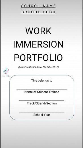 Work Immersion Portfolio Senior High School Comment for a soft copy | Liza Pacaña