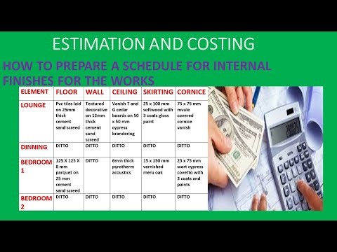 How To Prepare Schedules for Internal Finishes For Works