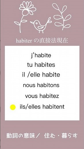 フランス語動詞habiter【住む】の活用発音するよ！ #shorts