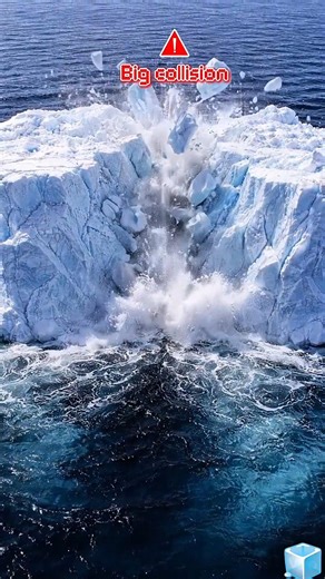 The Most Violent Iceberg Collision Ever Captured 😲 #IcebergCollision #Antarctica #MassiveIceberg