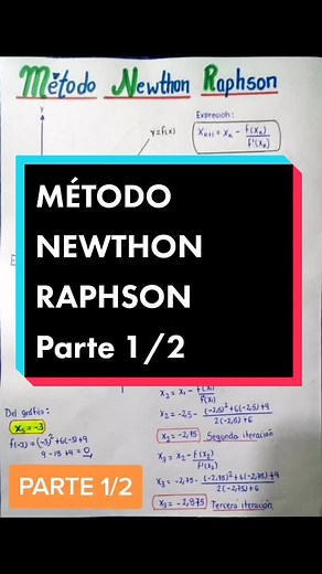 Método Newthon Raphson con ejemplo aplicativo Parte 1/2 #matematicas #Newton #Raphson #newthon #latinoamerica #peru #fyp #apoyo #math #progreso