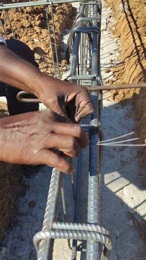 How to Install Plinth Beam Steel Reinforcement #construction #plinthbeam #reinforcement #shorts