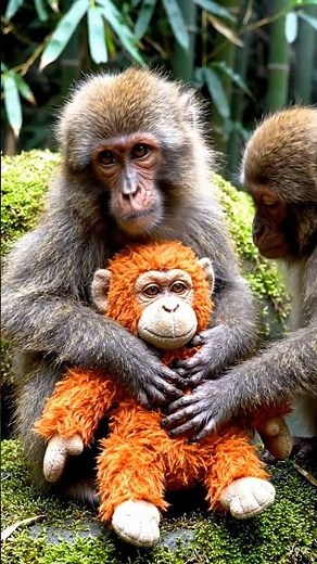 Viral Baby Monkey Hugs a Plush Toy | Heartwarming Wildlife Short