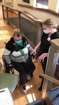 How to Go Up Stairs on One Leg - Shower Chair Method