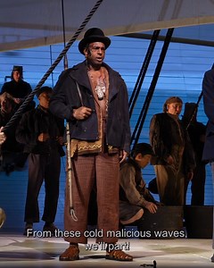 Join us as these sailors seek whales and wealth in Jake Heggie and librettist Gene Scheer’s Moby-Dick! Moby-Dick has its Met premiere Monday, March 3, starring tenor Brandon Jovanovich as Captain Ahab. The all-star cast also includes soprano Janai Brugger as Pip, tenors Stephen Costello and William Burden as Greenhorn and Flask, baritones Peter Mattei and Malcolm Mackenzie as Starbuck and Stubb, and bass-baritone Ryan Speedo Green as Queequeg. Karen Kamensek conducts Leonard Foglia’s stunning pr