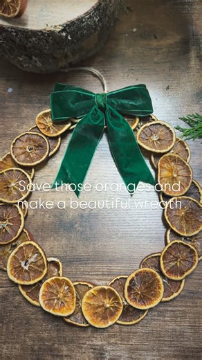 Laurie | Motherhood | Productivity on Instagram: "Dried orange wreath 🍊. Homemade and simple to create. Dry a bag of oranges sliced thinly at a low heat till they are nice and dry • arrange them into a circle then glue gun a second ring over each gap overlapping two oranges • add a bow and string to hang it with. Have a homemade Christmas for very little cost, happy crafting #christmas #christmasiscoming #christmasdecorations #décor #homemade #crafting #creative #scotland #inspiration"