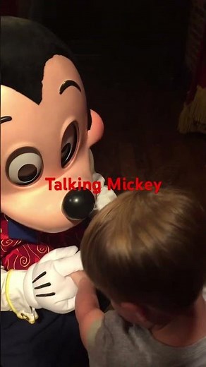 Mickey Mouse talking in Magic Kingdom Disney World at Meet Mickey Theater #waltdisneyworld
