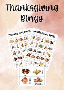 Thanksgiving Bingo Printable Game | Fall Classroom Activity | Kids Party Game | Homeschooler Games | Homeschoolgame - Etsy