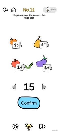 Help mom count how much the fruits cost | Brain Out Challenge Level 11