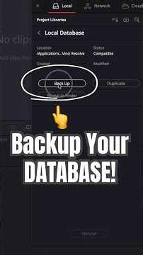 Before You UPDATE, Backup your Database! - DaVinci Resolve