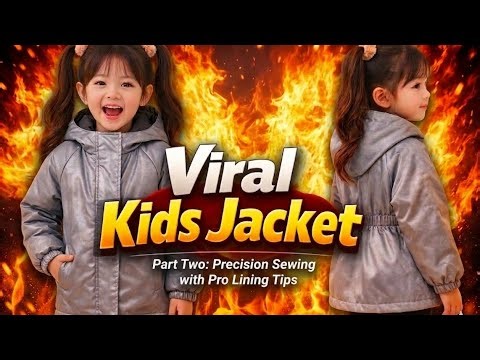 دوخت حرفه‌ای کاپشن بچه‌گانه با نکات طلایی | Pro Kids Jacket Sewing Tips Part 2🔥🪡
