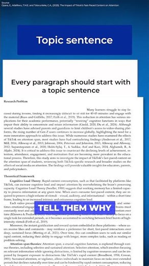 Why You Need a Topic Sentence | Paragraph Structure #academicwriting