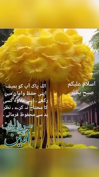 Vibrant Plants and Flowers with Arabic Greetings