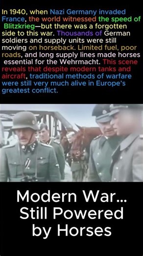 Germany’s WWII Invasion — Powered by Horses (1940) #history #worldwar2 #historyshorts #truestory