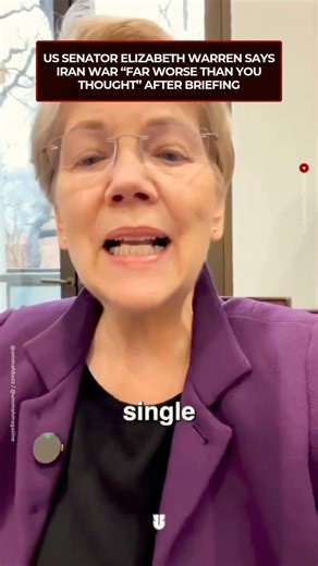 US Senator Elizabeth Warren Says Iran War “Far Worse Than You Thought” After Briefing
