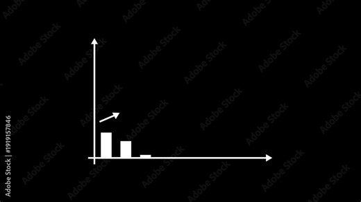 Business growth bar chart upward trend animation