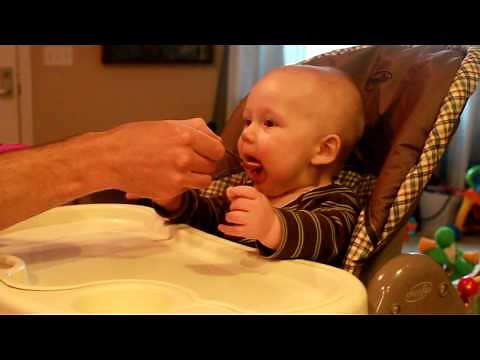 Cute baby Nathan LOVES eating his veggies