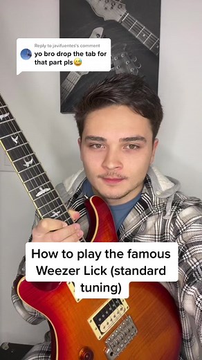 Reply to @javifuentes Now you guys can play it 😂 #weezer #guitarlesson #musiciansoftiktok #guitartok #weezerbuddyholly #fyp