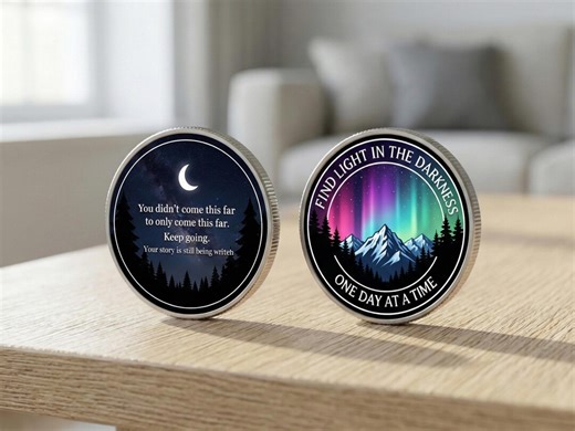 Personalized Motivation Coin, Inspirational Quote Keepsake, Custom Date Token - Etsy