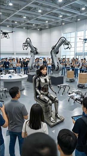 Robot Girl Fan Meeting Moment At Tech Expo, 🤖😳
