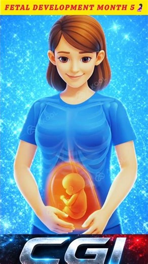 Fetal Development Month 5 😳 (Inside the Womb) #baby #pregnant