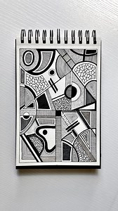 25K views · 1.1K reactions | I love making these kinds of abstract drawings. Random shapes and figures that somehow come together into one whole image. The hardest part is knowing when I’m actually done, or if I should keep adding a little here and there ✍ #abstractart #drawing #doodle #pattern #shapes #art #viral #figure #sketchbook #pen #artist #creative #foryou #abstract #fun #satisfying | The Calm Creator | Facebook