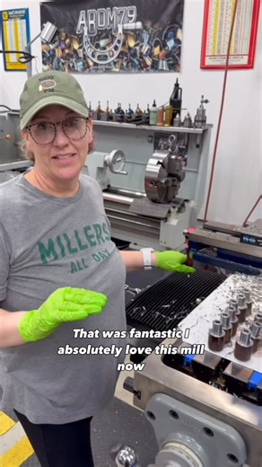 Adam Booth on Instagram: "Abby back on the KBC mill drilling 5/16-18 tap size holes. This was a successful first run at manual machining for her and it all went great! We’ll continue teaching her the basics and getting her more familiar with the tools and machines. She was using @crcauto Cutting Oil and @greenfield_cuts Chicago-Latrobe jobber drills, the same drills that will come in our upcoming Abom79 drill indexes (being machined in the background) Machine is the TUM-40VS knee mill from @kbct