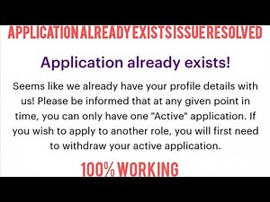 Accenture application already exists issue resolved 100% Working