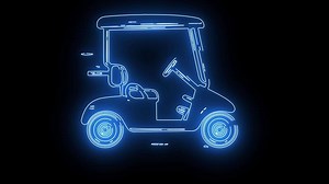 Download golf cart icon with a neon effect that lights up blue for free