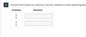 5 Convert the fraction to a decimal. Use bar notation to write ... | Filo